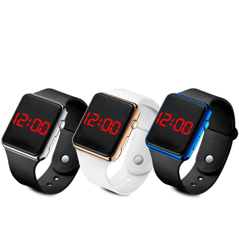 New Fashion Women Men Square LED Digital Watch Students Sports Electronic Watch Couple Watches 2024