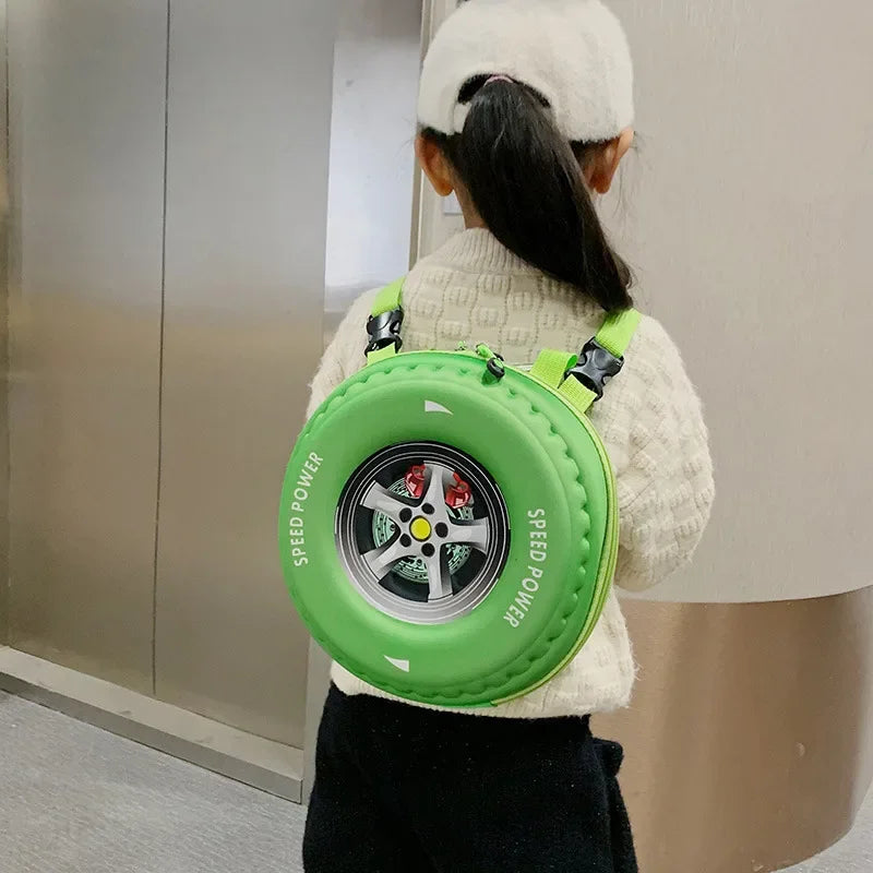 Children's Schoolbag Fashion Tyre Shaped Boys Girls Backpack 3D Cartoon Kindergarten Shoulder Bag Large Capacity Kids Handbag