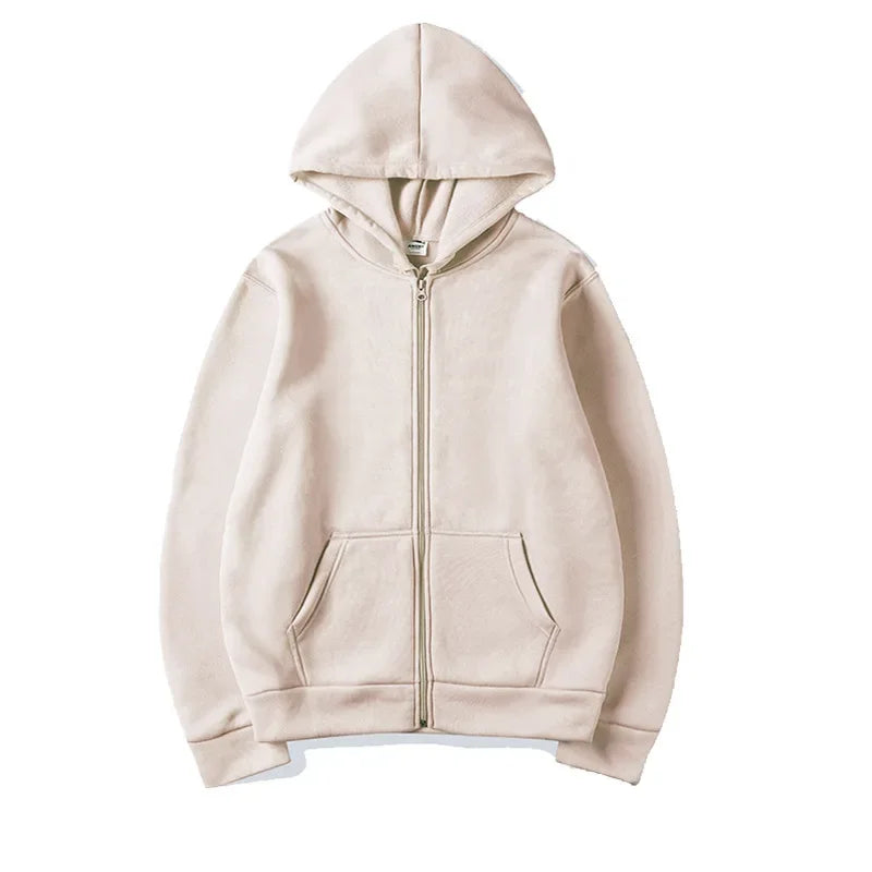 Fall Men's Lady Casual Long Sleeve Hoodie Sweatshirt Jacket with Zipper - Ideal for Relaxed Outings & Male Couple Fashion