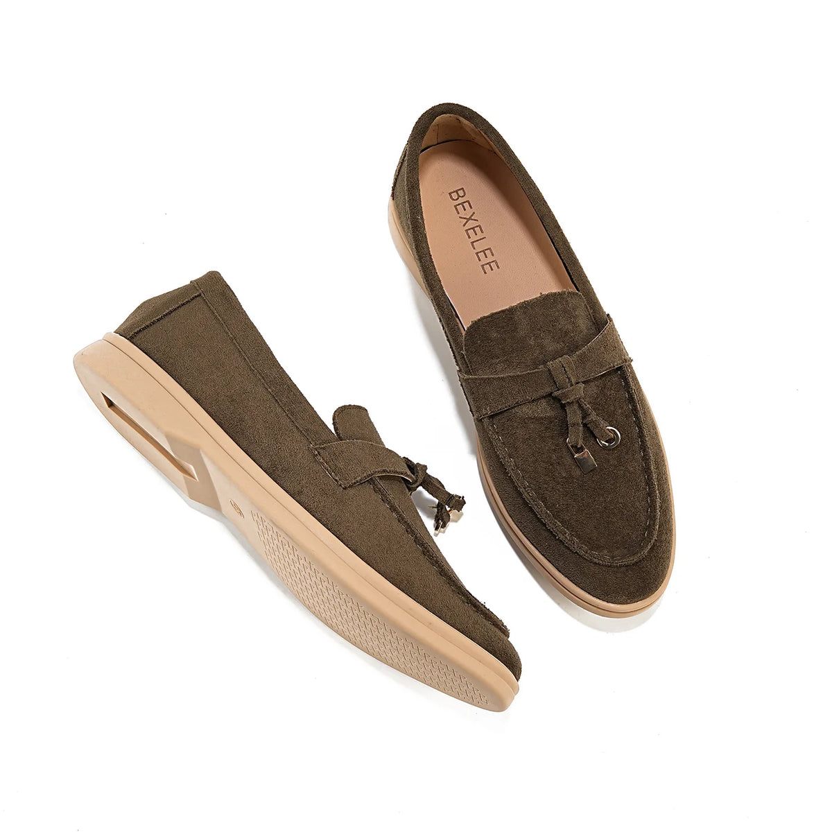 Designer Shoes for Women Suede Leather Slip-on Loafers Girl Fashion Flat Boat Shoes