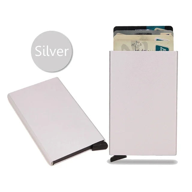 Smart Wallet Card Holder Metal Thin Slim Men Women Wallets Pop Up Minimalist Wallet Small Black Purse Vallet Walets for Men