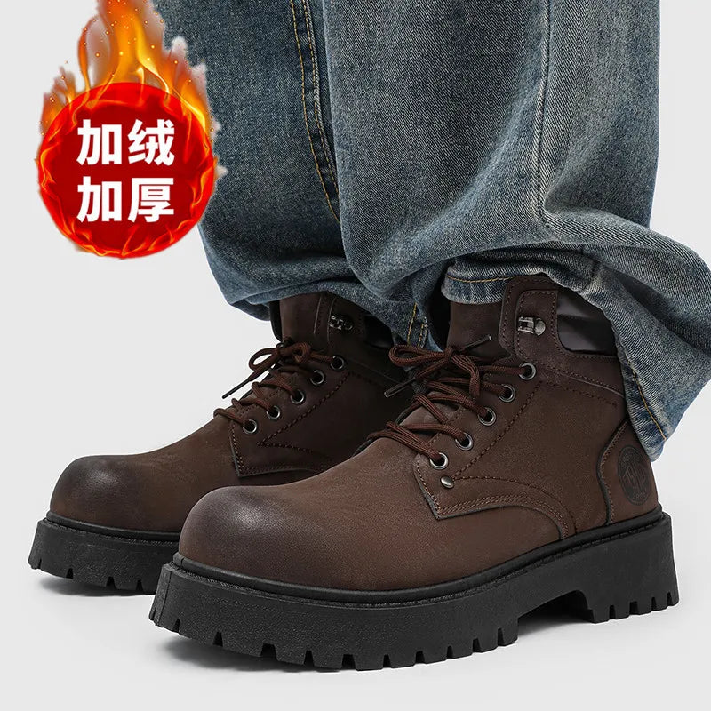 Men's Winter Boots Thermal Waterproof | Non-Slip Snow Shoes | Plush Lined Sneakers | Outdoor Hiking Boots for Men