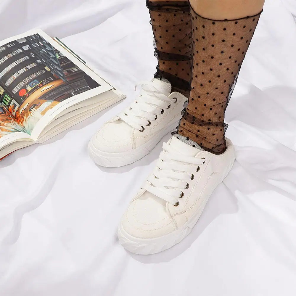 Women Female Fashion Chiffon Nylon Dress Socks Glass Stockings Tulle Socks