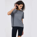 Woman Summer Sportswear Yoga T-shirt Suit for Fitness Sports Top Activewear Quick Drying Running Sleeve Tee Gym Pilates Clothes