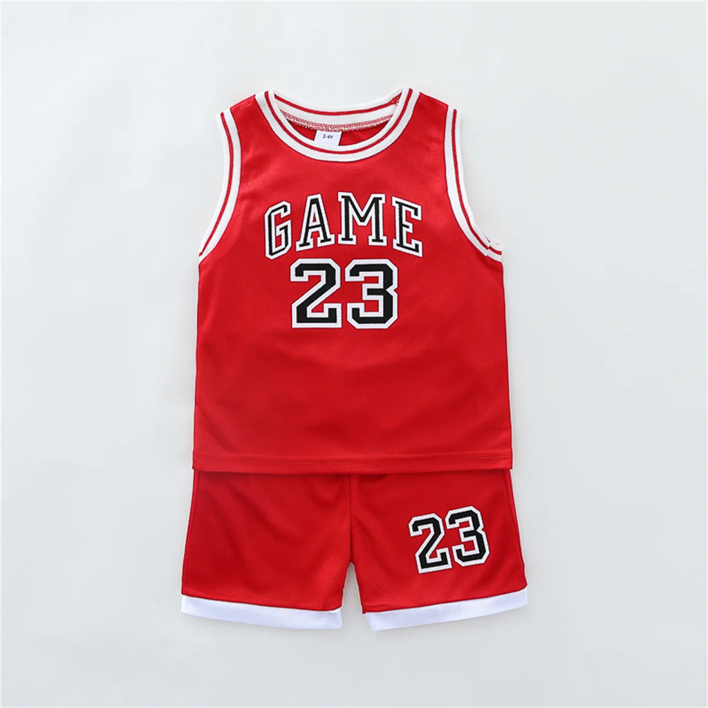 Children's Summer Basketball Suit Vest And Shorts Two-Piece Set Comfortable Lightweight Clothing for Kids