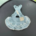 Pet Clothes For Small Dogs Cats, Puff Sleeve Lace Blouse Denim Skirt Cute Puppy Kitten Daily Outfit