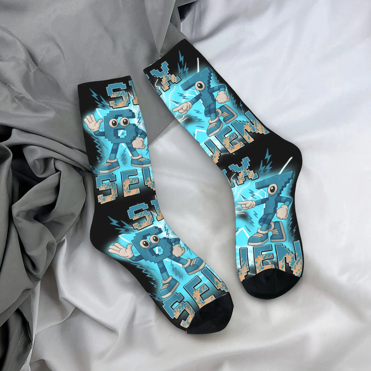 Adults Men Socks Meme 67 Six Seven 6 7 Italian Brainrot  Stockings Winter Novelty Warm Soft Socks Sports Anti Bacterial Socks