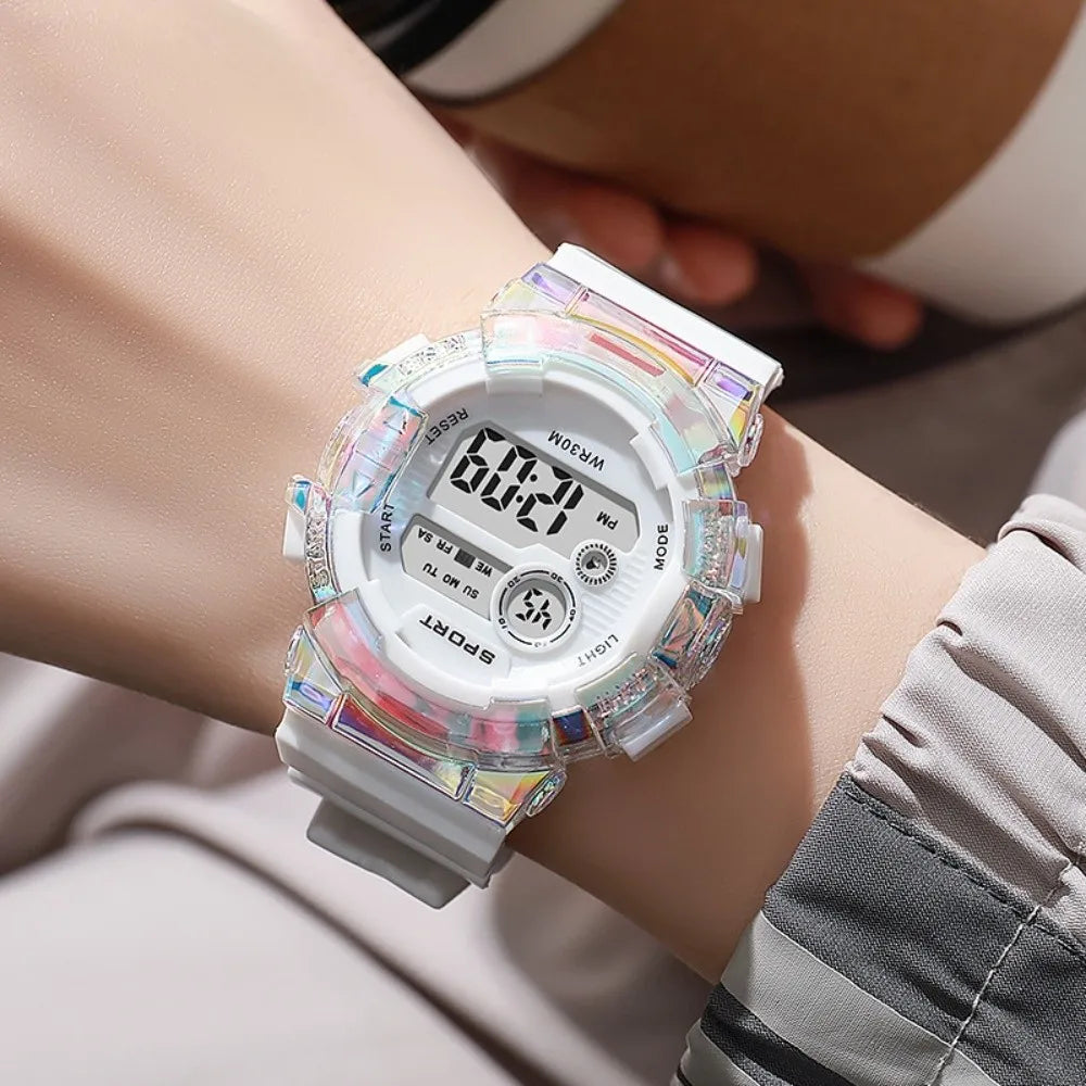Waterproof Sports Kids Watches Night Light Alarm Clock Function Sports Clock Luminous Dial LED Digital Watch Boys Girls