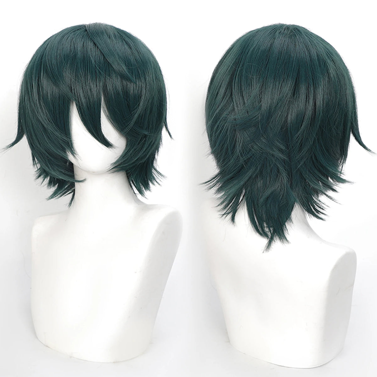 Short Wavy Bob Synthetic Wig with Air Bangs Heat Resistance Shoulder Length Curled 14inch Wigs for Daily Use Cosplay for Women