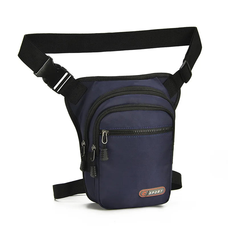Fashion Motorcycle Men's Casual Waist Leg Bag Travel Personality Bag Oblique Cross Bag Soft Side Contrast Color Shoulder Bags