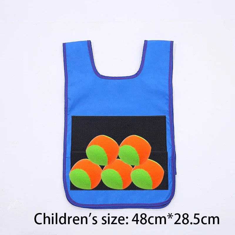 Kids Outdoor Sport Game Props Vest Sticky Jersey Vest Game Vest Waistcoat With Sticky Ball Toys For Children Sports Fun Toy