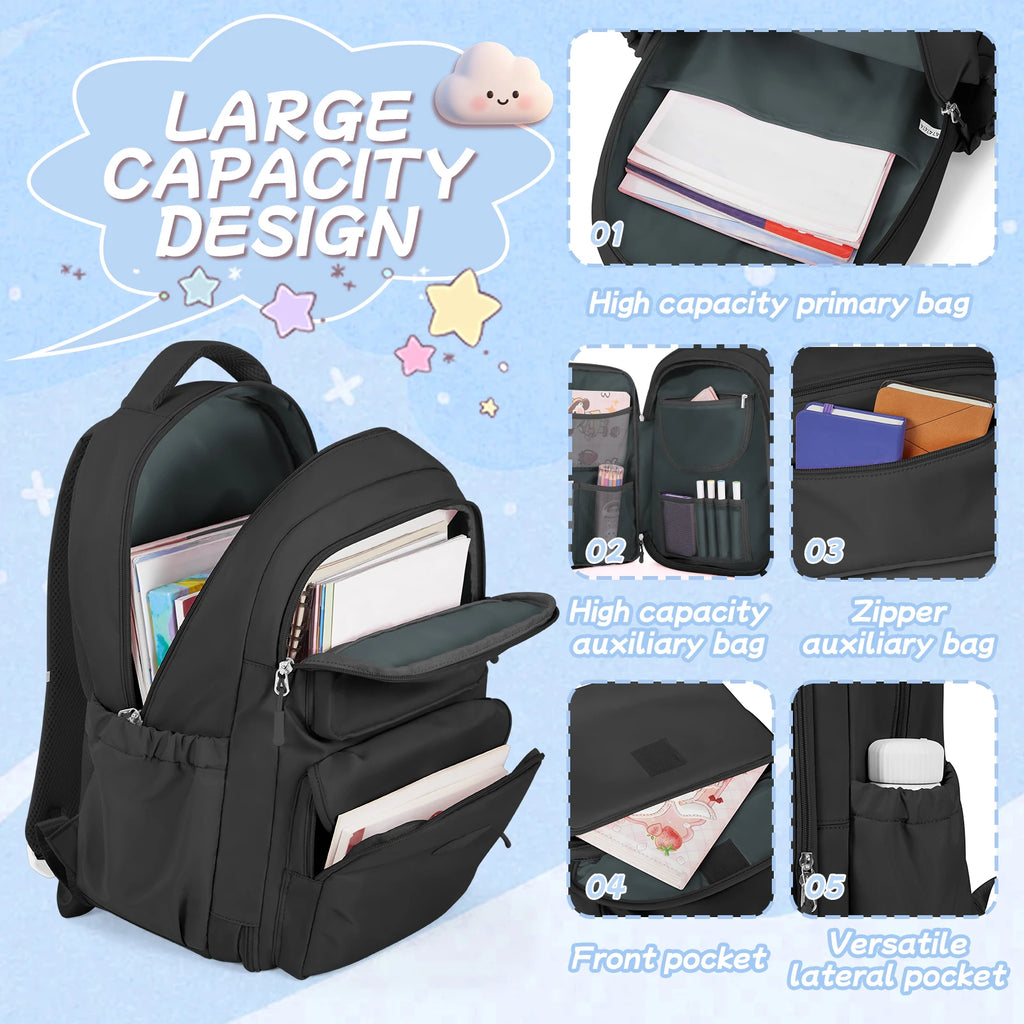 Backpack Children from 8 Years，School Backpack for Girls from Elementary to Teen Years，Boys Lightweight Multi-Pocket School Bags