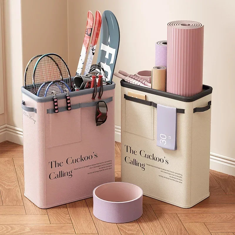 Yoga Storage Basket Sports Equipment Storage Foldable Miscellaneous Items Yoga Mat Organizer