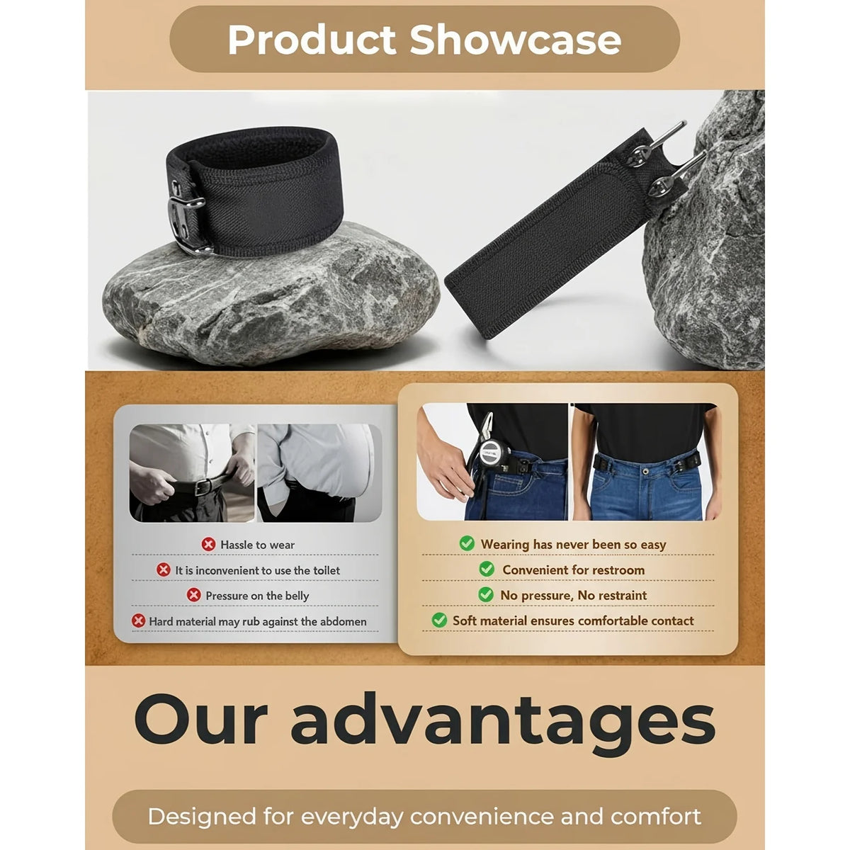 Four Men'S Belts, No-Buckle Belt with Hooks, Tactical Metal Hook Elastic Belt, an Adjustable Magic Tape No-Buckle Belt for Men