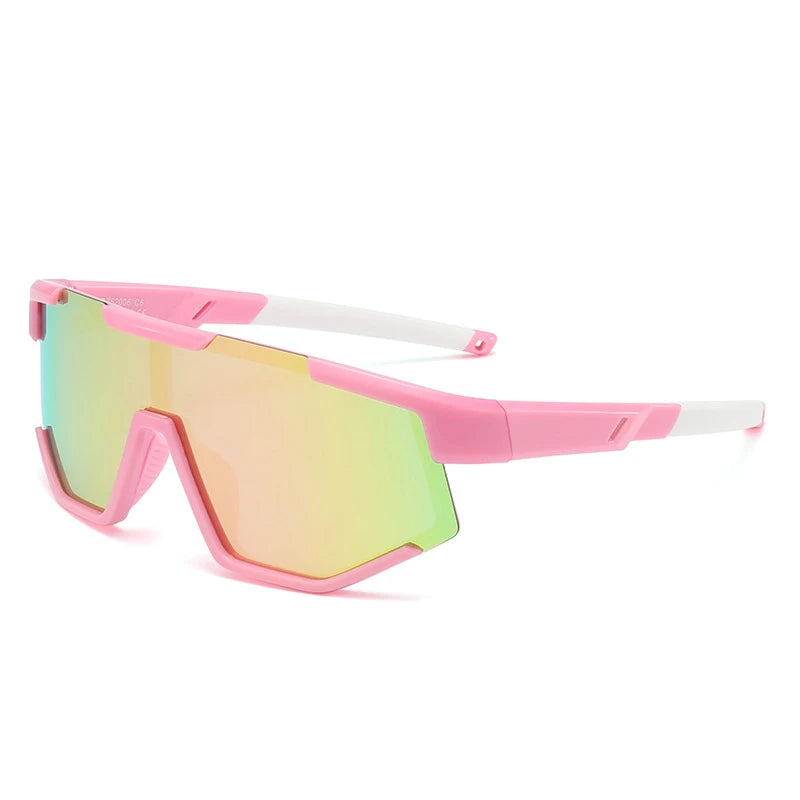 Kids Eco Silicone Sport Sunglasses, UV400 Polarized Wrap Around Sun Goggles for Boys Girls, Lightweight Anti-Impact Eyewear