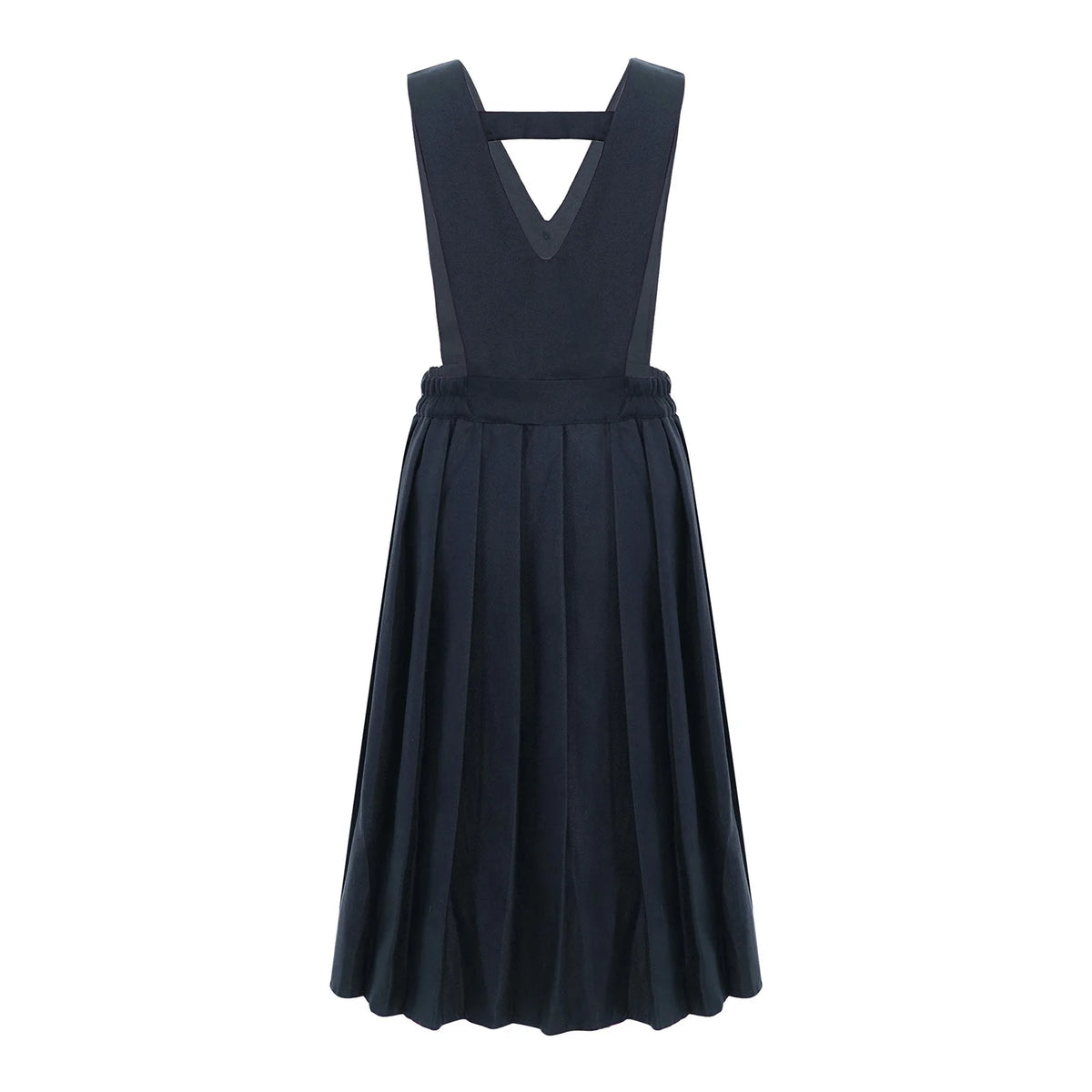 Kids Girls School Uniform V-Neck Sleeveless Pleated Overall Skirt Dress Recitation Chorus Performance Costume Birthdays Clothes