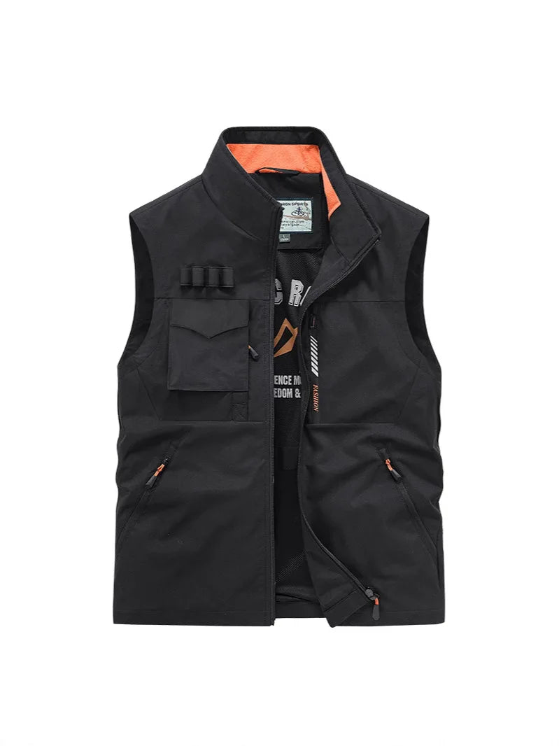 Men Outdoor Cargo Multifunctional Vests New Summer Male Thin Mesh Breathable Waistcoats Fishing Sleeveless Jackets Casual Vests