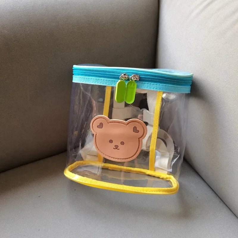 Cute Cartoon Bear Children's Mini Backpack Lovely Transparent Boys Kids Beach Shoulder Bags Casual Portable Baby Girls Handbags