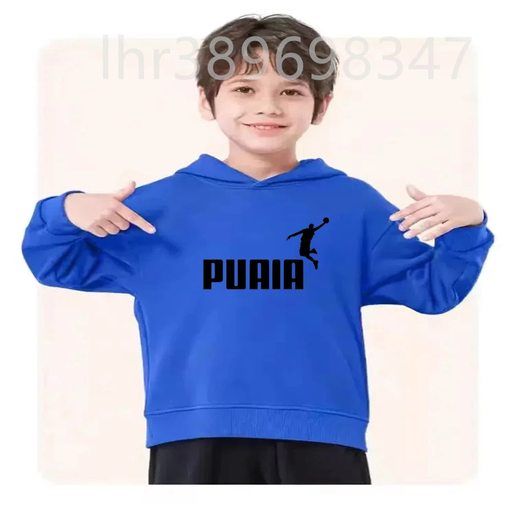 Children's Hoodies Top+Trousers Suit Girls Boy Age 3-12 Coat Casual Toddler Sweatshirt Hood Black Long Sleeves Clothing