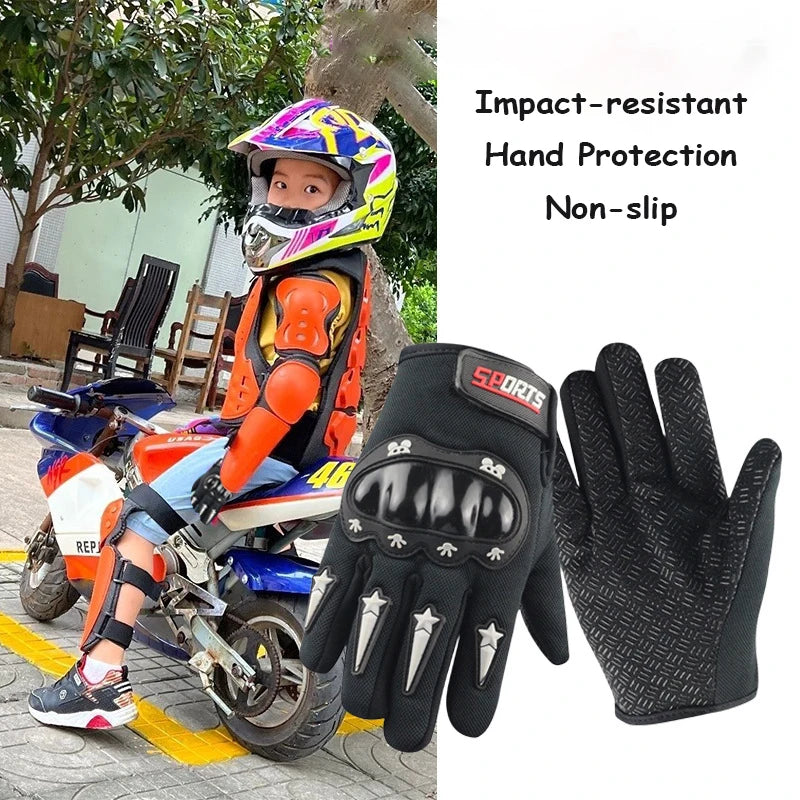 Children's Sports Gloves Cycling Hard-Shell Safety Boy Girl Non-slip Scooter Fall Protection Balance Bike Kids Gloves Ages 5-12