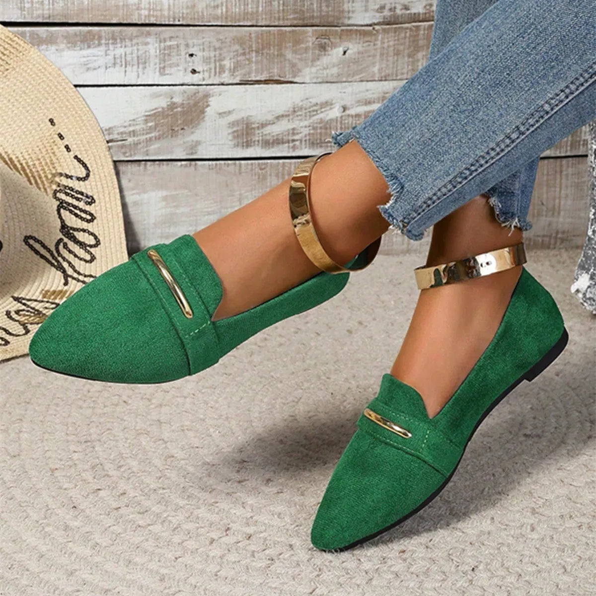Loafers Flats Pointed Toe Casual Women Shoes New Comfortable Walking Mujer Zapatos:Wear-resisting