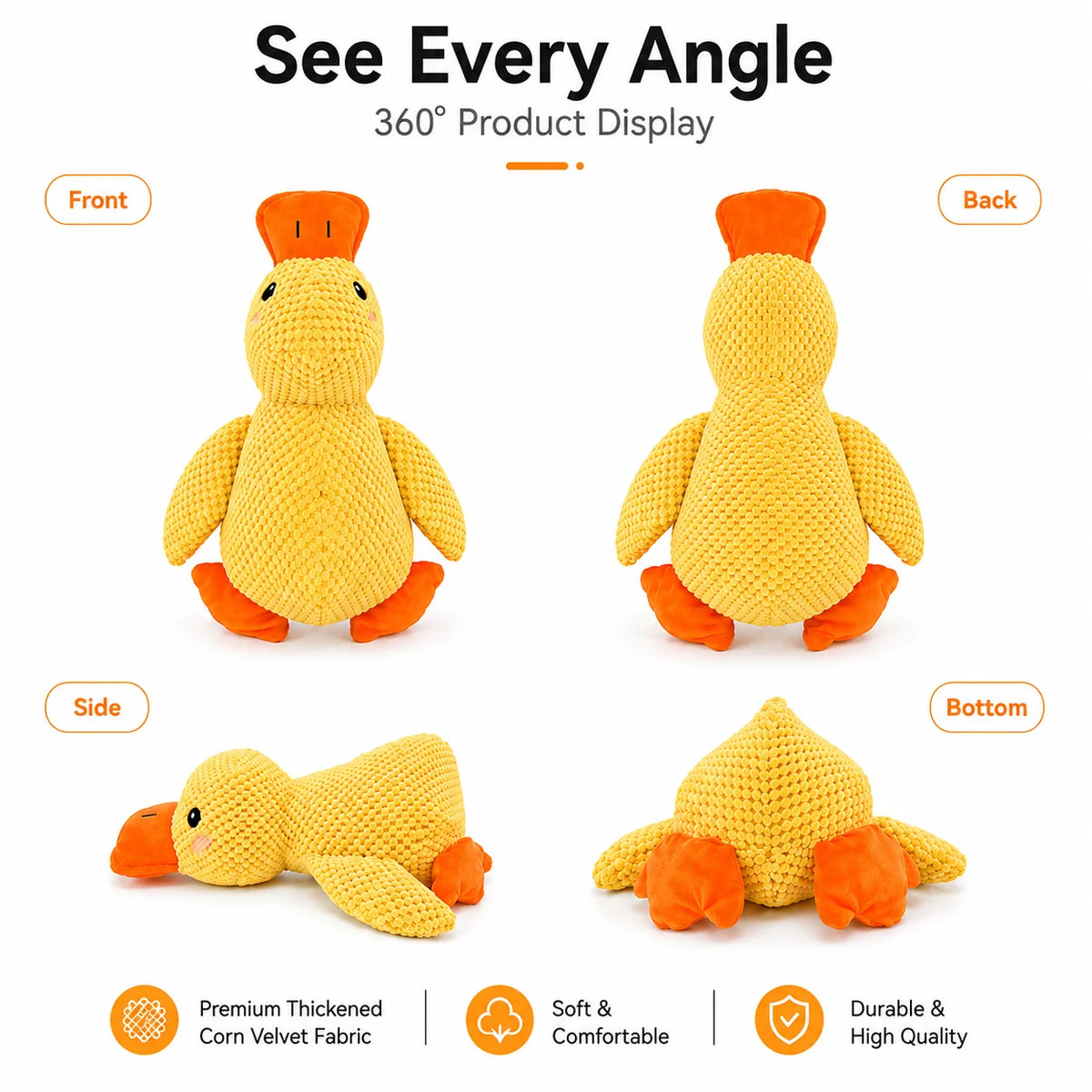 Dog Toy Plush,Sleeping Duck With Sound Pet Interactive Plush Bite Resistant Teeth Grinding Puppy Cat Relieve Boredom Pet Product