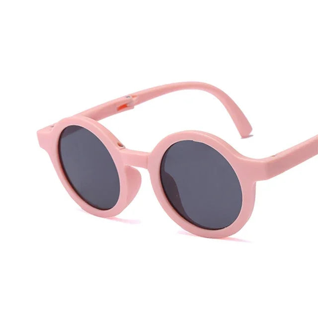 Foldable Kids Sunglasses Girls Boy Children Sun Glasses Round Street Beat Eyeglasses Cute Baby Eyewears UV400 Oculos De Sol