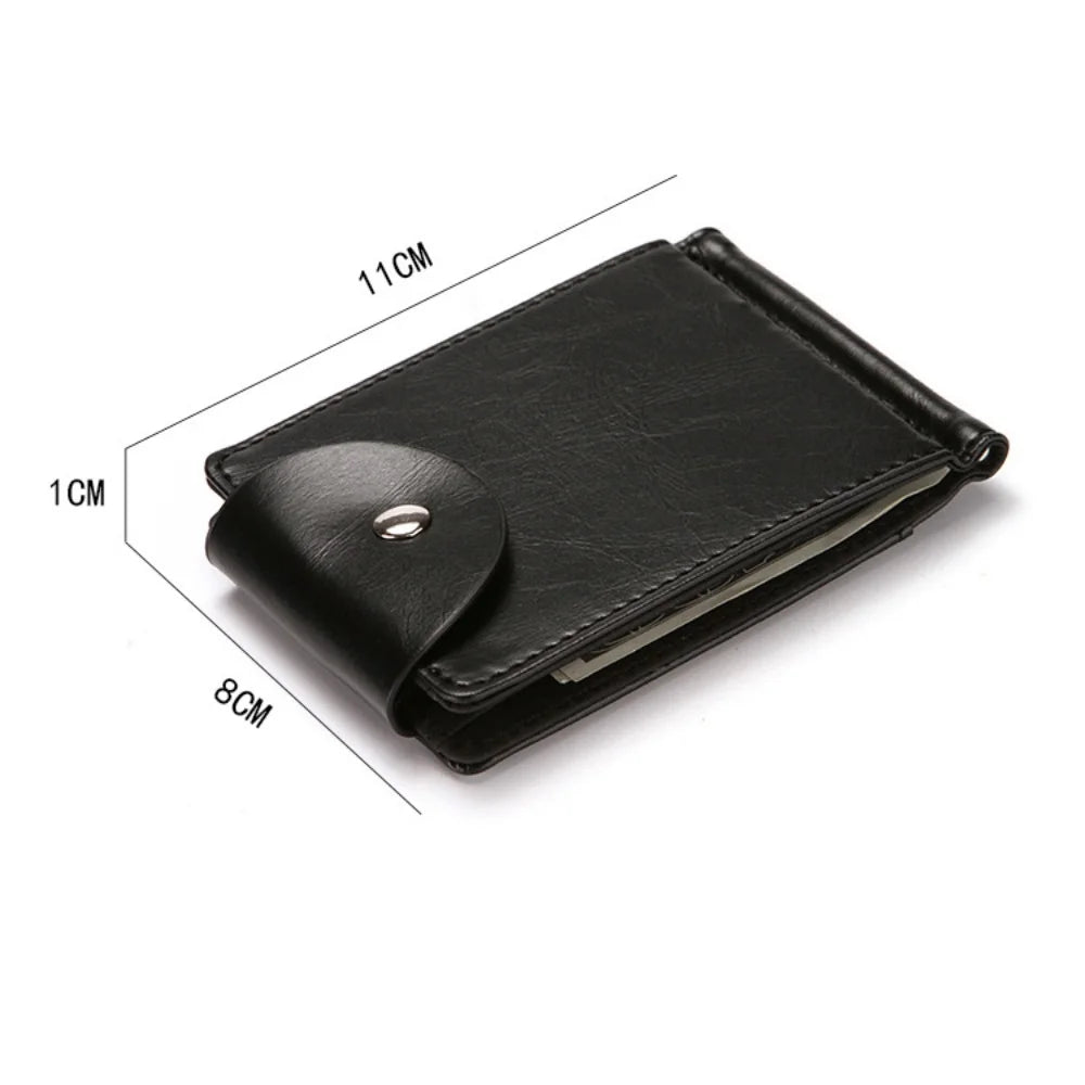 1 Men's Fashionable Wallet, Creative Card Holder, Men's Work Id Flip Cover with Clasp, Dollar Bill Clip