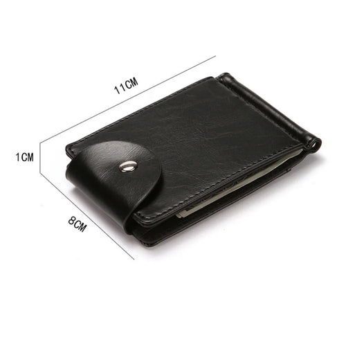 1 Men's Fashionable Wallet, Creative Card Holder, Men's Work Id Flip Cover with Clasp, Dollar Bill Clip