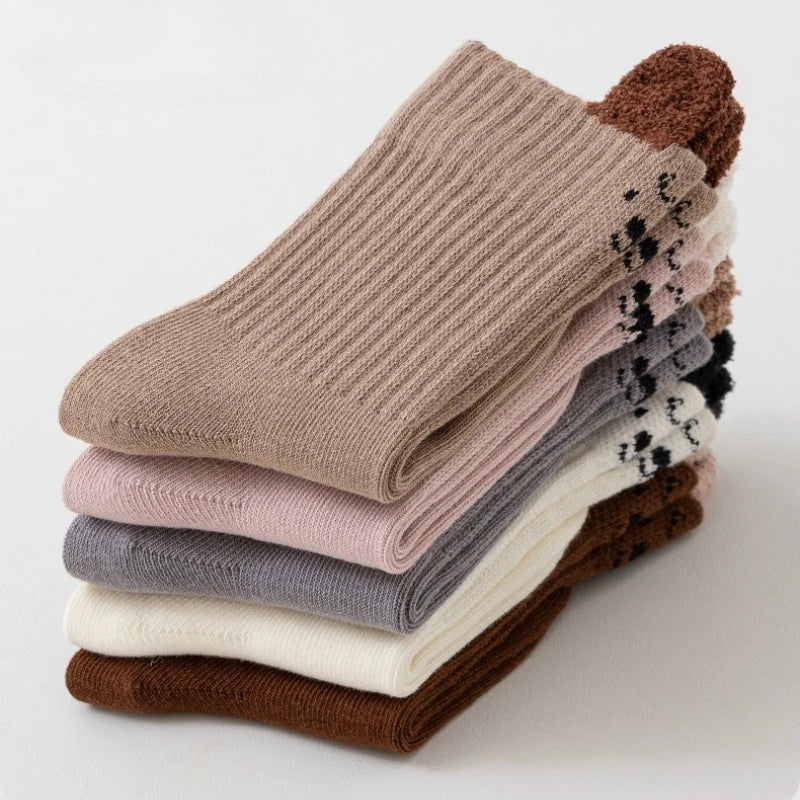 3Pairs Cute Kids Socks For Girls Boys Soft Cotton Baby Toddler Boy Girl Sock Cartoon Children's Short Socks Autumn Winter 0-5Yrs