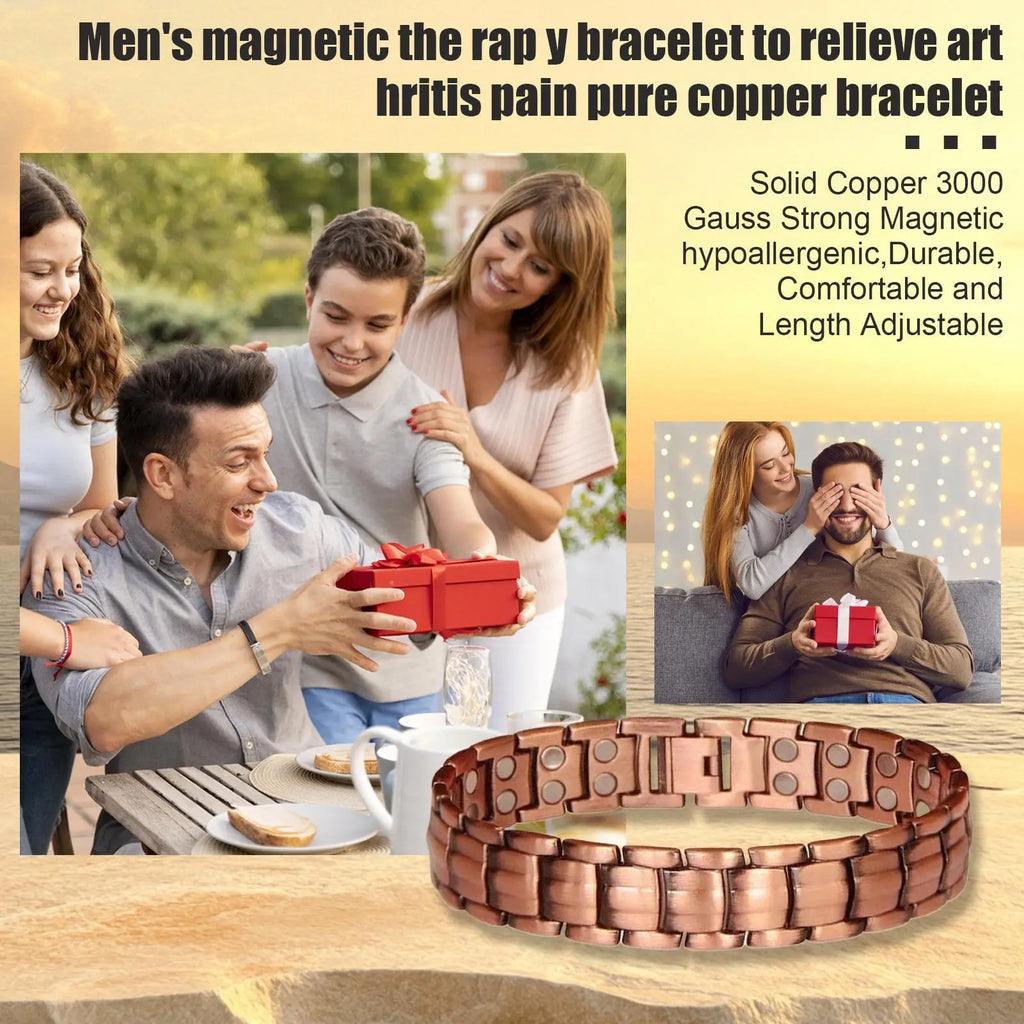 Magnetic Bracelets for Men Pure Copper Magnetic Bracelet Jewelry Arthriti s Pain Relief Jewelry Accessories for Running Sports