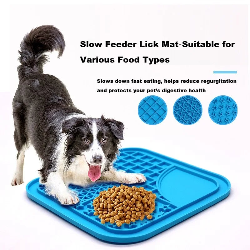 Pet Slow Feeder Lick Mat, Silicone Licking Mat for Dogs & Cats, Anti‑Choking Feeding Mat for Wet Food Paste Treats