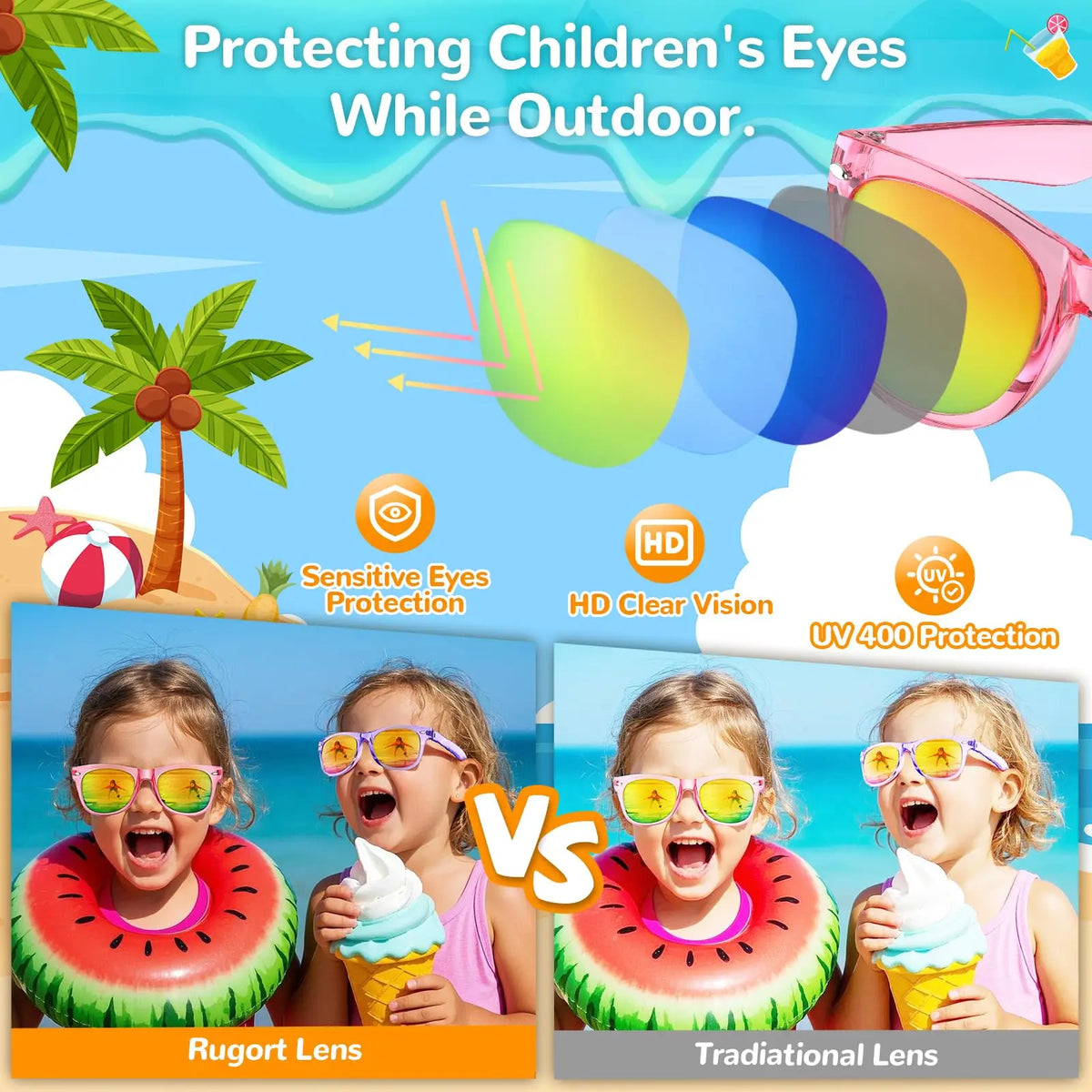 Kids Sunglasses Bulk Party Favors Boys Girls Sunglasses for Kids with UV 400 Protection Neon Sunglasses for Birthday Party