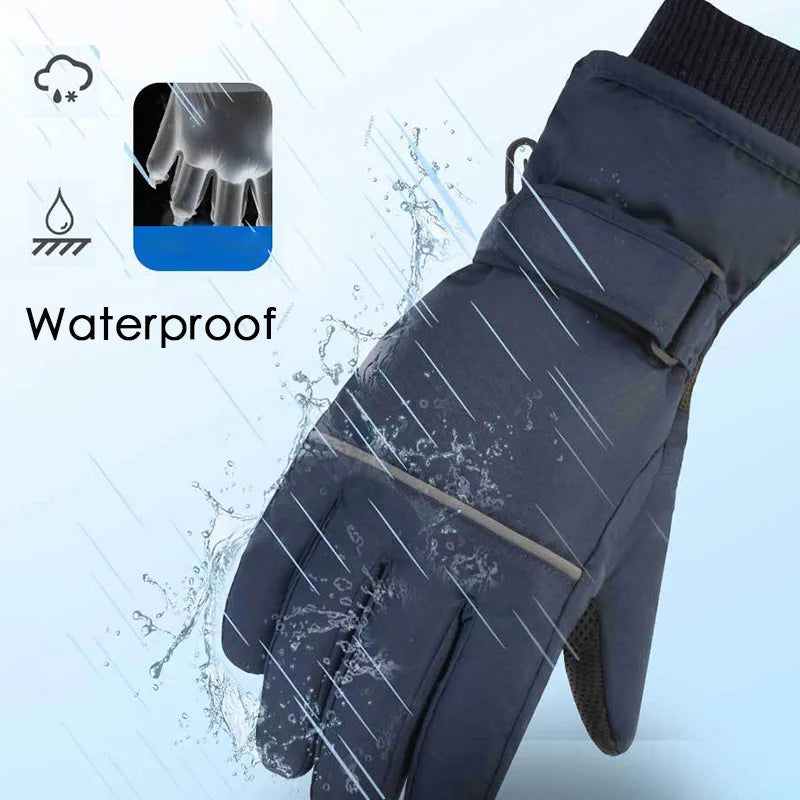 2024 Children Ski Gloves Keep Finger Warm Waterproof Thicken Mittens Winter Snowboard Snow Kids Gloves for Boys Girls