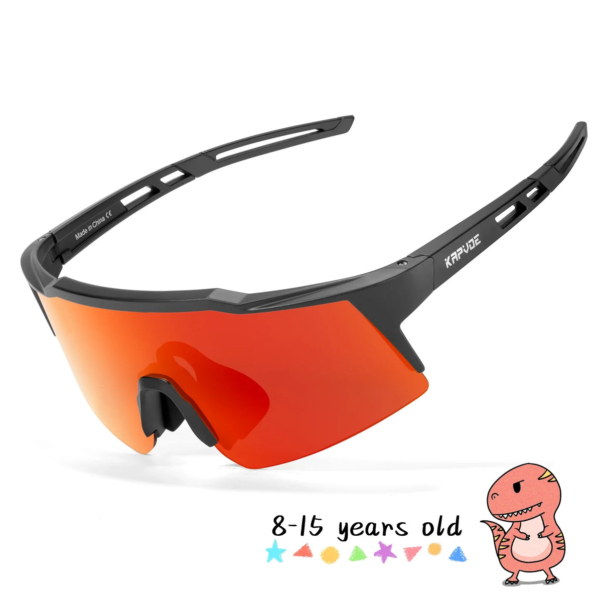 Kapvoe Kids Cycling Sunglasses Aged 8-15 Baseball Running Children Glasses UV400 Sports Riding Bicycle Glasses
