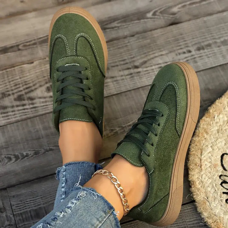 Women's Sneakers Retro Fashionable Breathable Running Canvas Casual Shoes Spring and Autumn Round Toe Red Women's Flat Sneakers