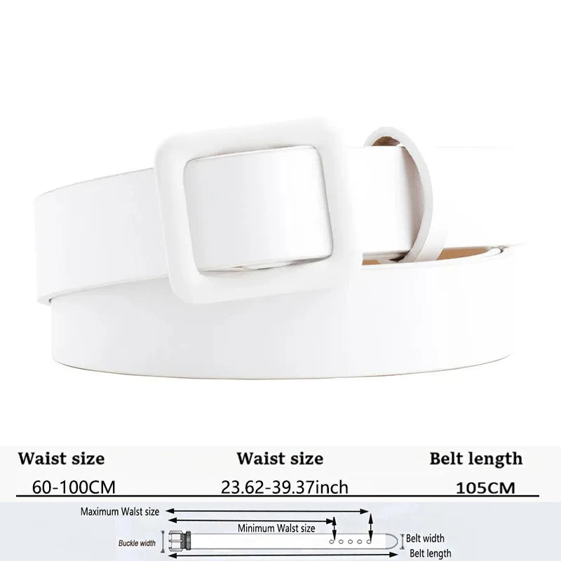 Women's Trousers Belt Fashion PU Leather Black Waistband High Quality Trend Woman Waist Belts Durable Working Belts DT077