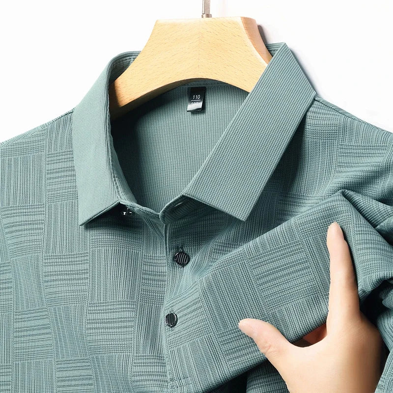 2026 Men's New Printed Business Casual Short sleeved POLO Shirt Fashion Short sleeved Comfortable and Breathable Top