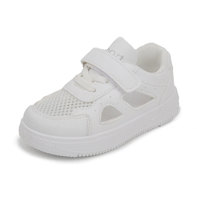 Kids White Sneakers 2026 Summer Breathable Mesh Shoes For Boys Girls Hollow Out Casual Board Shoes Soft Sole Toddler Shoes