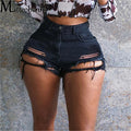 Fashion Sexy High Waist Ladies Denim Shorts New Summer New Women's Ripped Hollow Out Hole Streetwear Shorts Jeans