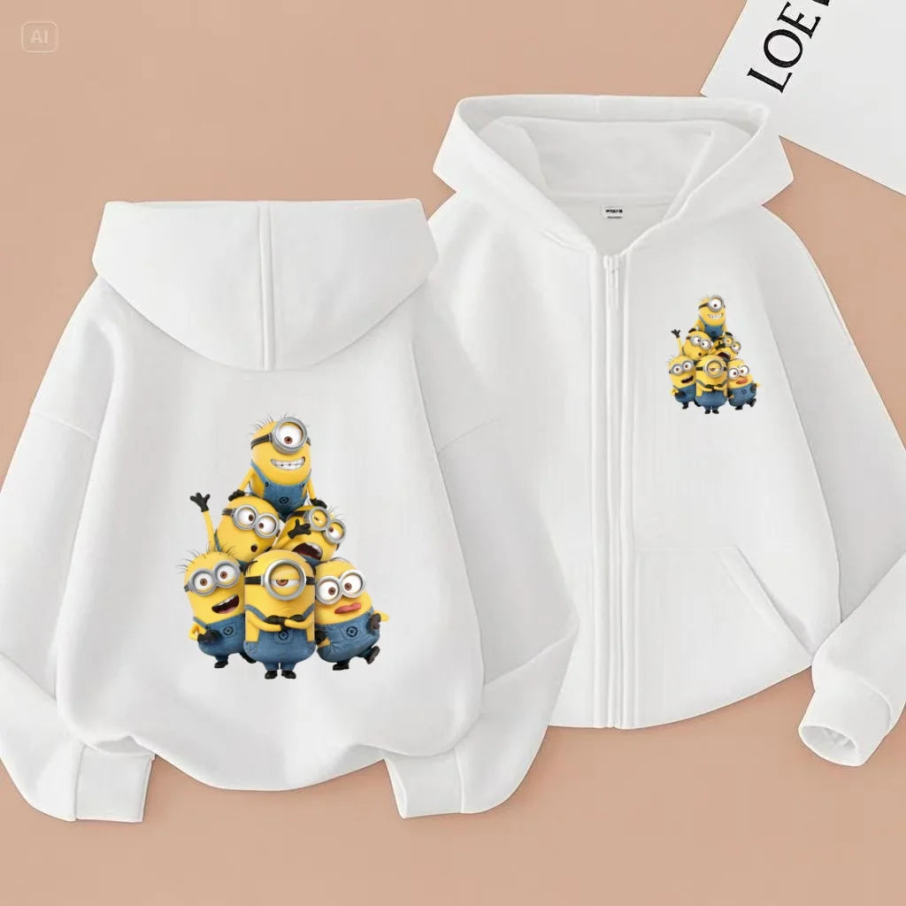 Kids Cardigan Fall Winter Sweatshirt Zipper Style Girl Boy 3-12Yrs Hoodie Popular Anime Print Sports Casual Coat Fashion Clothes
