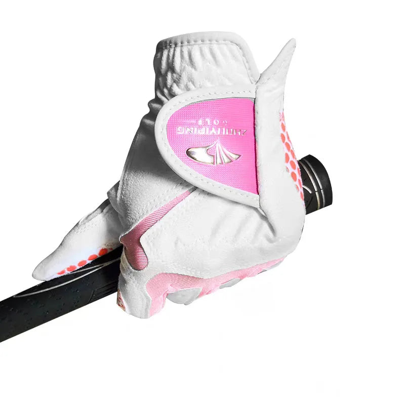 Golf gloves women's 1 pair of 3 colors optional super fiber soft breathable non-slip silicone wear-resistant gloves