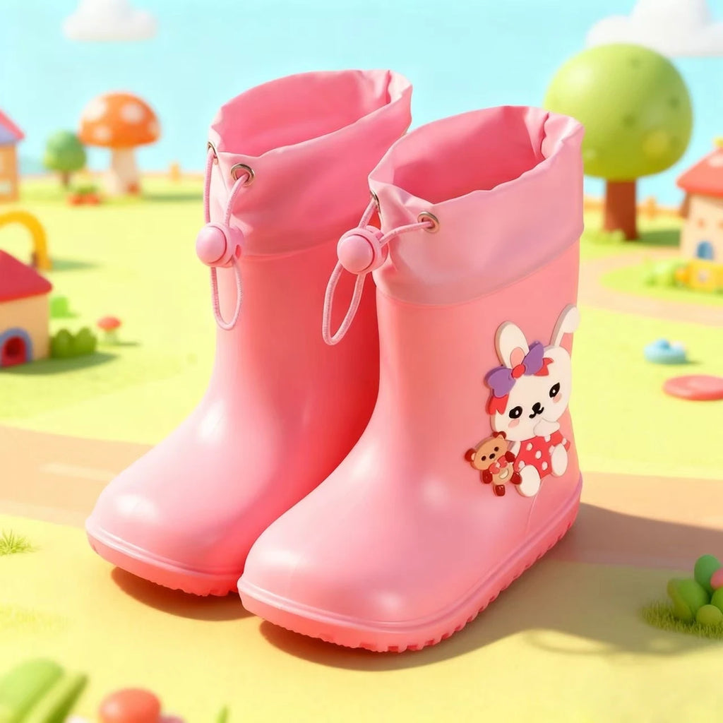Cute Rabbit Rain Boots for Kids - Unisex Spring Autumn Rain Shoes Water-Proof Slip-Resistant Baby Water Shoes Ideal for Outdoor