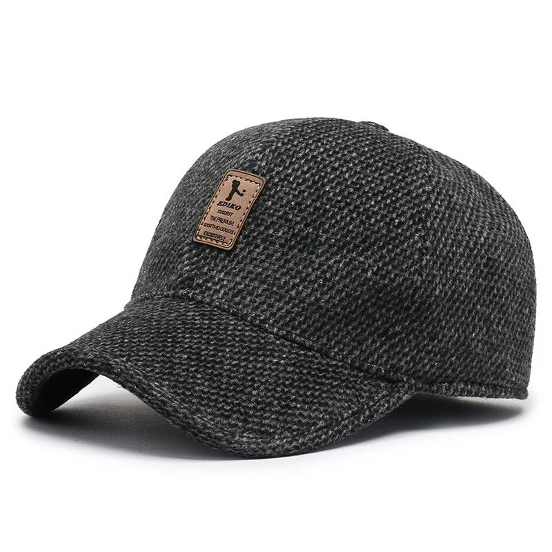 Men's Hat with Earmuffs, Baseball Cap, Warm, Cold Protection, Windproof, Size Adjustable, Cool, Casual, Work Camp, Climbing, Out