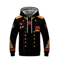 Ucosbros Historical Hoodies Famous Marshal Uniform Fleece Lined Sweatshirt Creative Hoodie 3D Printe