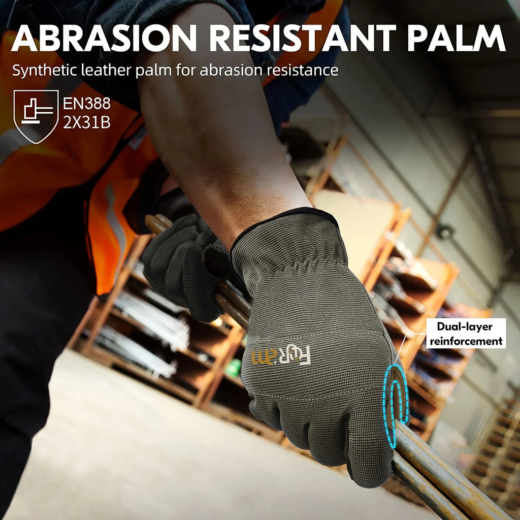 1/3Pairs Work Gloves for Men & Women - lightweight Mechanic, Construction, - Anti-Tear, Touchscreen Compatible, Non-Slip Grip