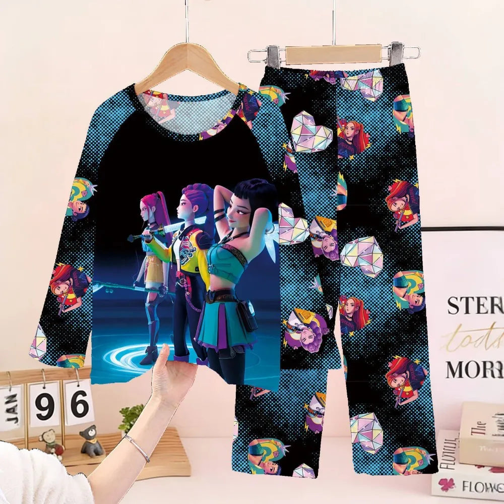 Full Sleeve Girls Pajamas Sets Pyjamas Kids 2Pcs Homewear Children's Sleepwear for Boys Baby Pajamas Teens Cosplay Nightwear