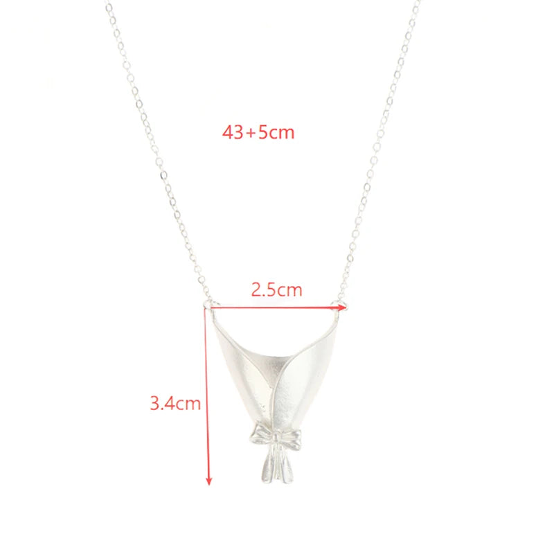 Trendy Fashion Jewelry for Women, Small Flower Bouquet Pendant Clavicle Choker