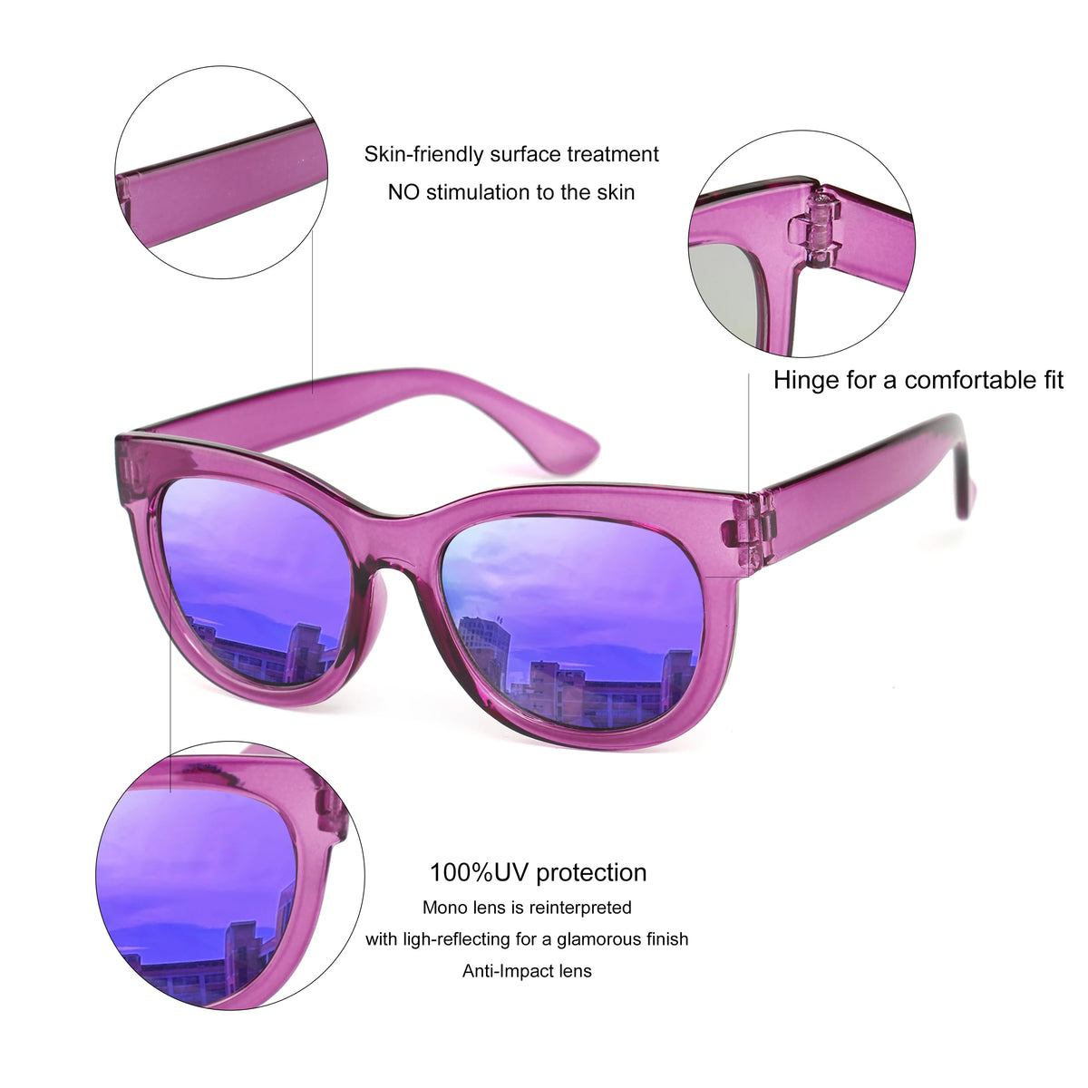 Kenbo Square Cute Kids Sunglasses  For Girls Boy Toddler Lovely Baby Colorful Rectange Sun Glasses Children With Case