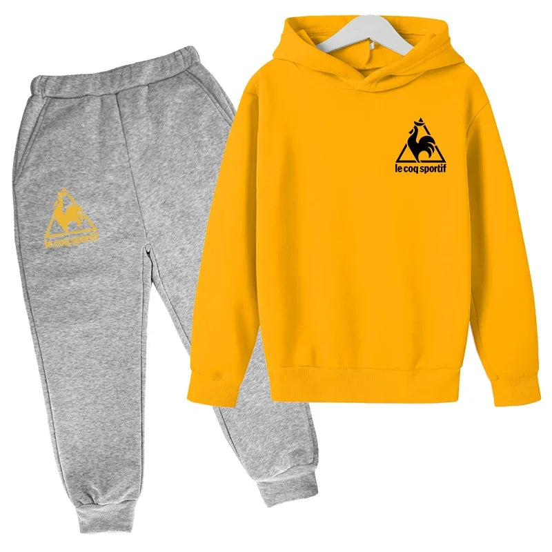 Kids Spring Autumn Casual Fashion Pullover Hoodie+Pants 2pcs Tracksuits 2-13 Years Boys Girls Streetwear Children Clothes Sets